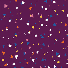 playful triangle confetti pattern in vibrant colors seamless geometric background vector illustration for packaging and web