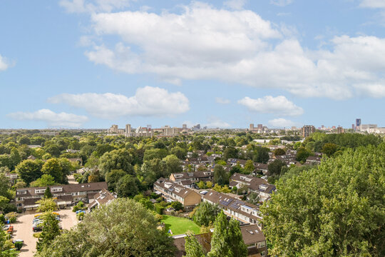 Aerial View of a Residential Neighborhood