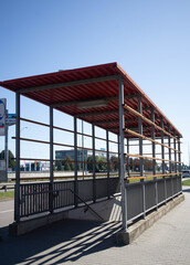 Fototapeta premium Public Transport Stop in Suburban Czech Republic