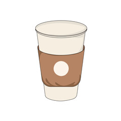 Warm coffee cup with sleeve resting on a flat surface in a cozy setting during morning hours