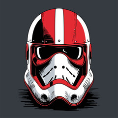 retro motorcycle helmet vector