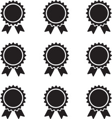 classic sunburst award ribbon vector icon with scalloped center perfect for labels ai eps png jpeg
