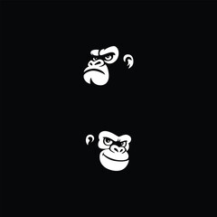 monkey face vector design for icon, symbol or logo. monkey face flat logo