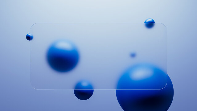 Abstract blue shapes create a transparent 3D background effect