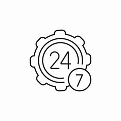 24 7 service icon sign vector