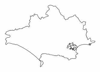 Dorset county outline map