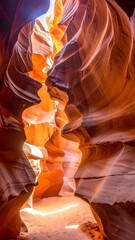 Sunlit sandstone canyon