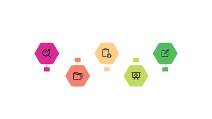  Pink Peach Yellow and Green Modern Business Intelligence Dashboard Infographic Presentation