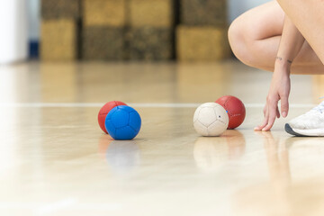 Boccia balls in a training session
