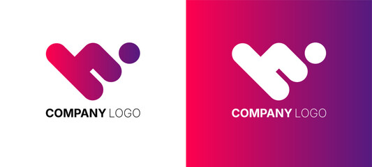 Creative idea logo template. logo idea vector design. letter w, letter h logotype design for your company