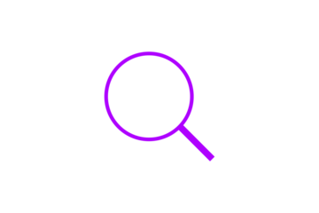 purple search button icon on transparent background