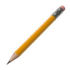 Yellow Wooden Pencil With Sharp Graphite Point And Eraser For Writing Drawing And Education