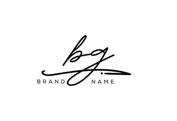 BG Luxury Elegant Signature Style Cursive Script Logo Design for Branding and Identity.