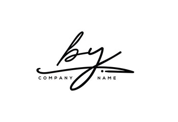 BY Luxury Elegant Signature Style Cursive Script Logo Design for Branding and Identity.
