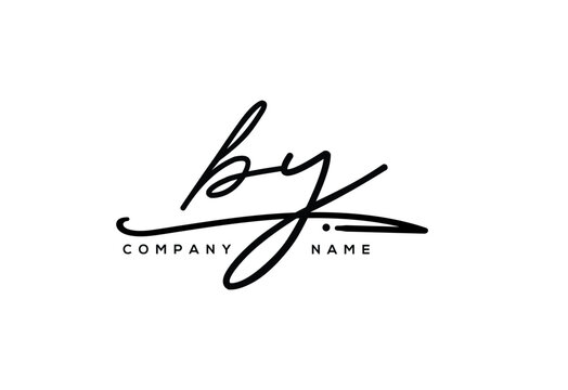 BY Luxury Elegant Signature Style Cursive Script Logo Design for Branding and Identity.