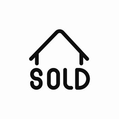 real estate sold icon sign vector