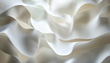 The image shows an abstract pattern of wavy, textured white forms creating a dynamic background.