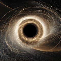 Abstract swirling vortex of light around a dark center