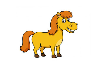 Cartoon horse on a white background