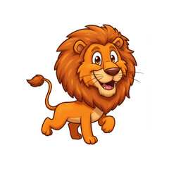 Cartoon lion on a white background