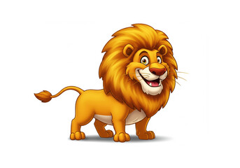 Cartoon lion on a white background
