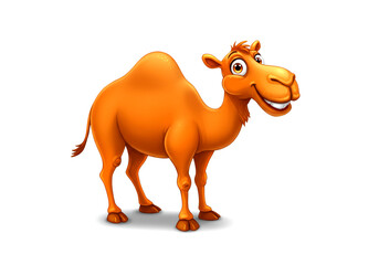 Cartoon camel on a white background