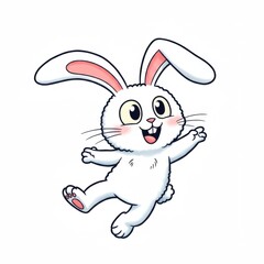 Cartoon rabbit on a white background