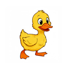 Cartoon duck on a white background