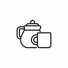 teapot cup icon sign vector