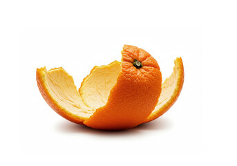 Orange peel on a white background