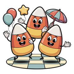 Dancing With Halloween Candy Corn Clipart