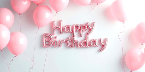 Celebration backdrop featuring balloons and a cheerful birthday message for a joyful occasion