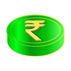 Bright Green Rupee Symbol