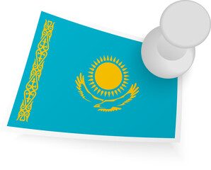 Kazakhstan Flag with Pin
