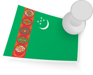 Turkmenistan Flag with Pin