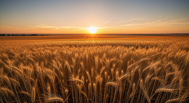 wheat field at sunset farmers harvest the field beautiful place visit wheat flour 