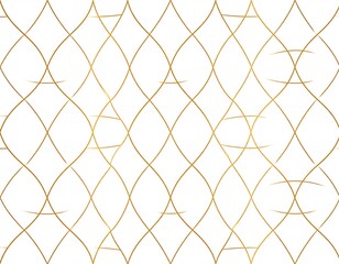Naklejka premium A sophisticated, golden geometric pattern forms a repeating design on a white background.
