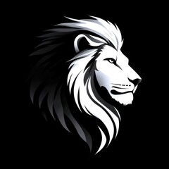 Stylized lion head design featuring and intricate details, symbolizing strength and courage