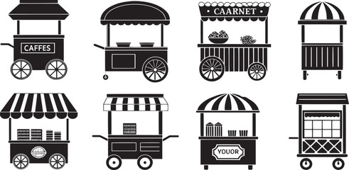  Black and White Shopping Icons for Retail and Online Store