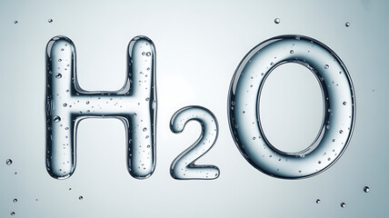H2o chemical formula formed by water droplets on a clear surface