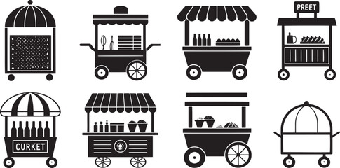  Black and White Shopping Icons for Retail and Online Store