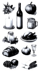 Festive harvest gathering with seasonal decor, food and drink in a cozy setting during autumn