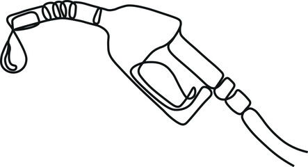Obraz premium One continuous line drawing of A car is refueling at a fuel station vector illustration. Fuel Station illustration simple linear style vector concept. Fuel station design suitable for design asset.