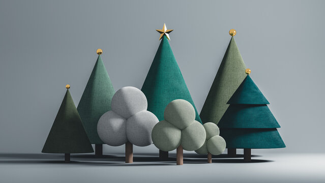 Charming textured 3D Christmas trees bring festive cheer