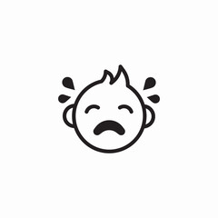 infant cry icon sign vector