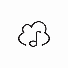 music cloud icon sign vector