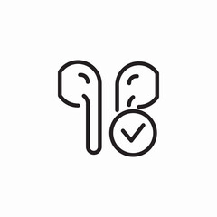 wireless earphones connected icon sign vector
