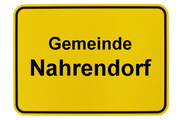 Illustration eines Ortsschildes der Gemeinde Nahrendorf in Niedersachsen	