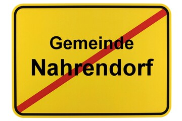 Illustration eines Ortsschildes der Gemeinde Nahrendorf in Niedersachsen	