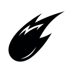 Meteor Black Silhouette Vector Symbol